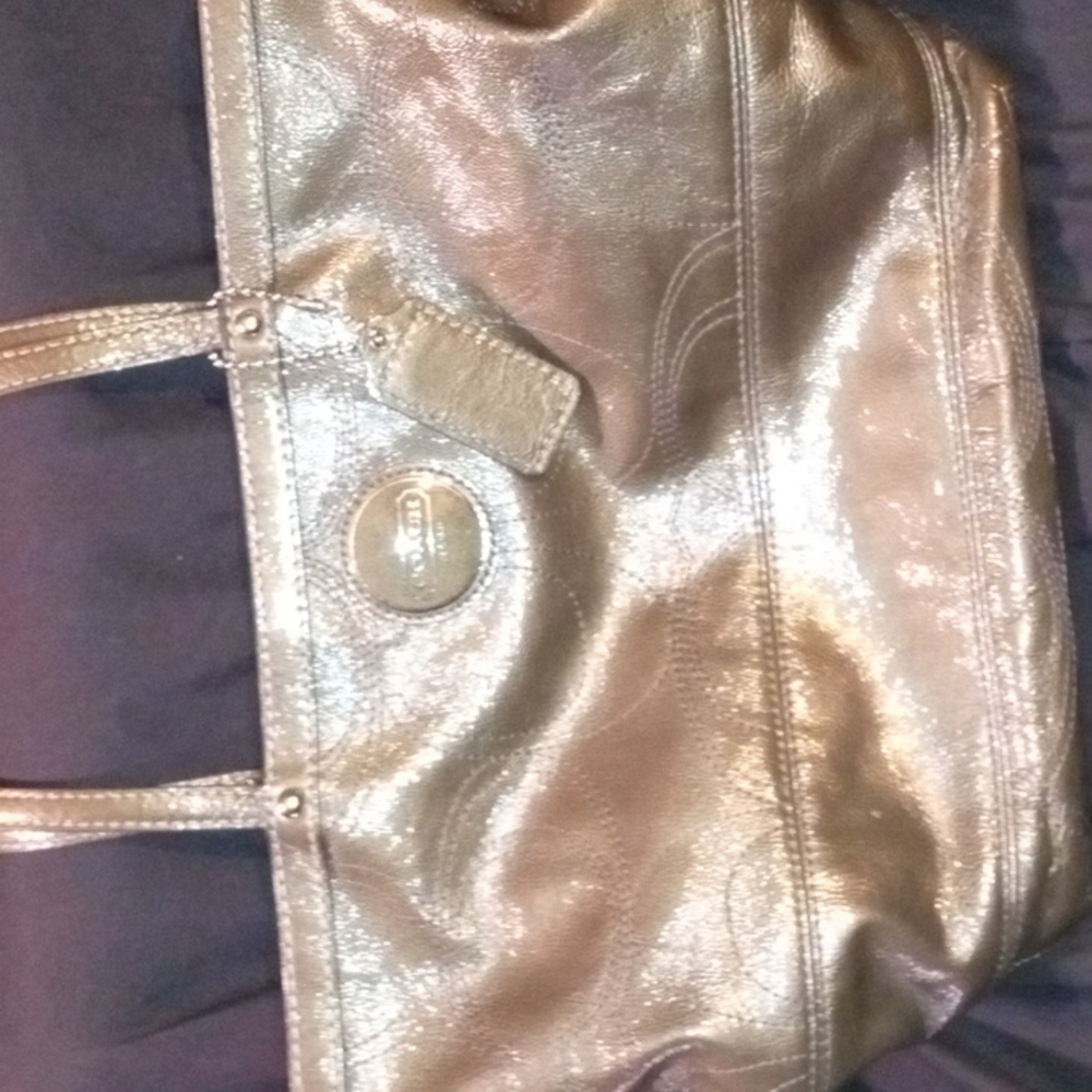 COACH Shiny Green Calf Leather Purse